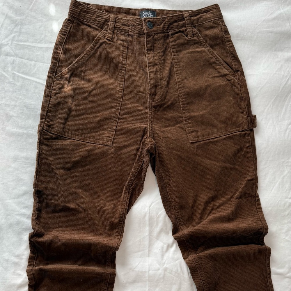 Women’s Brown Corduroy Pants simple society